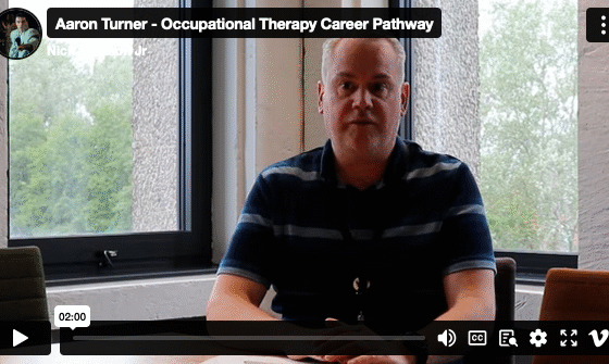 Aaron Turner discusses completing an apprenticeship to become an Occupational Therapy Assistant